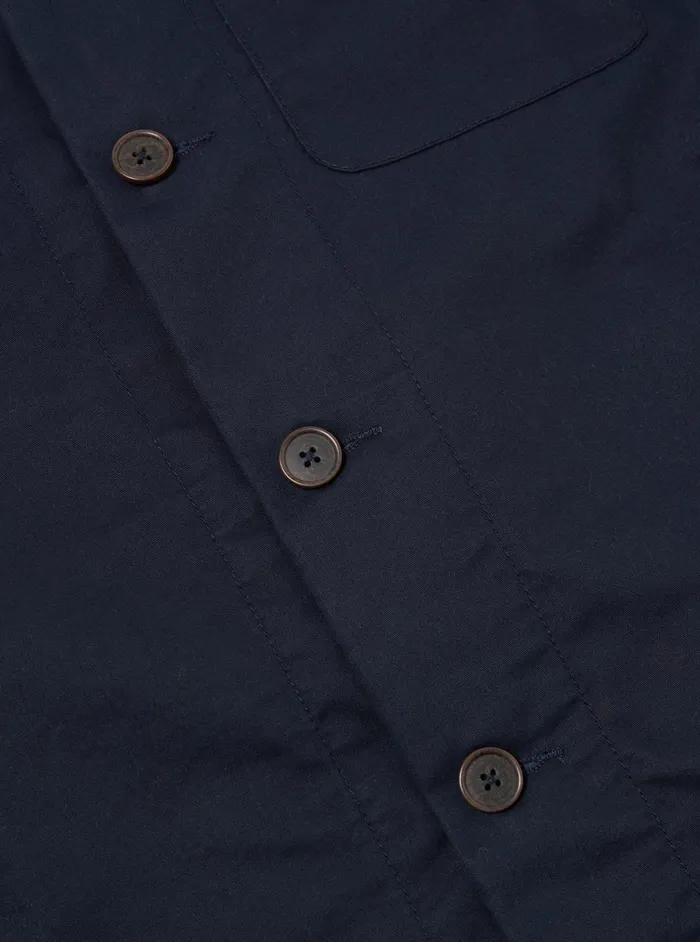 Men Universal Works Tech Overshirt In Navy Brushed Polytech Universal Works Overshirts