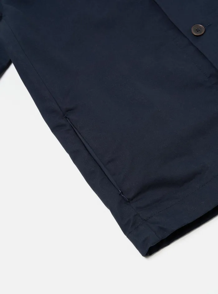 Men Universal Works Tech Overshirt In Navy Brushed Polytech Universal Works Overshirts