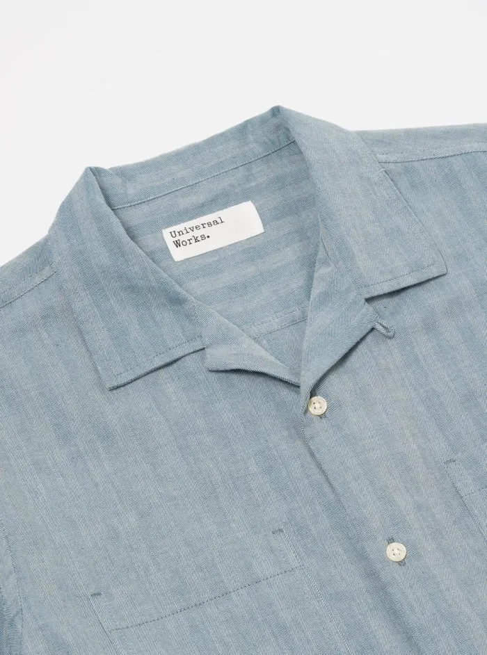 Men Universal Works Work Shirt In Blue Harlow Cotton Universal Works Overshirts