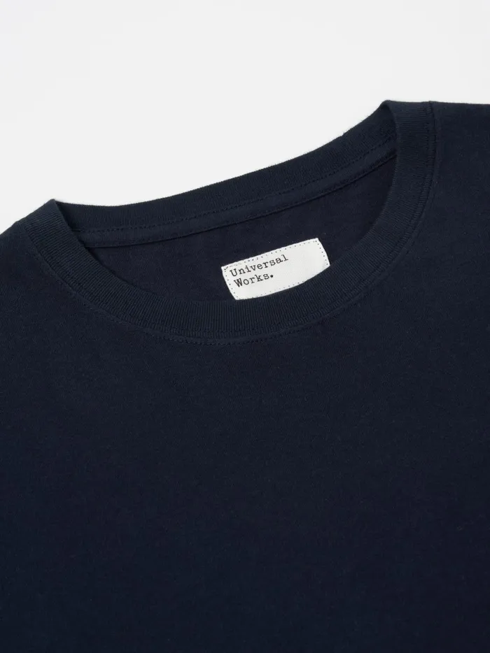 Men Universal Works Xv Tee Shirt In Navy Print Jersey Universal Works Tees