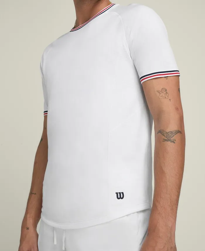 Men Wilson Court Performance Crew 8211 Bright White Tees