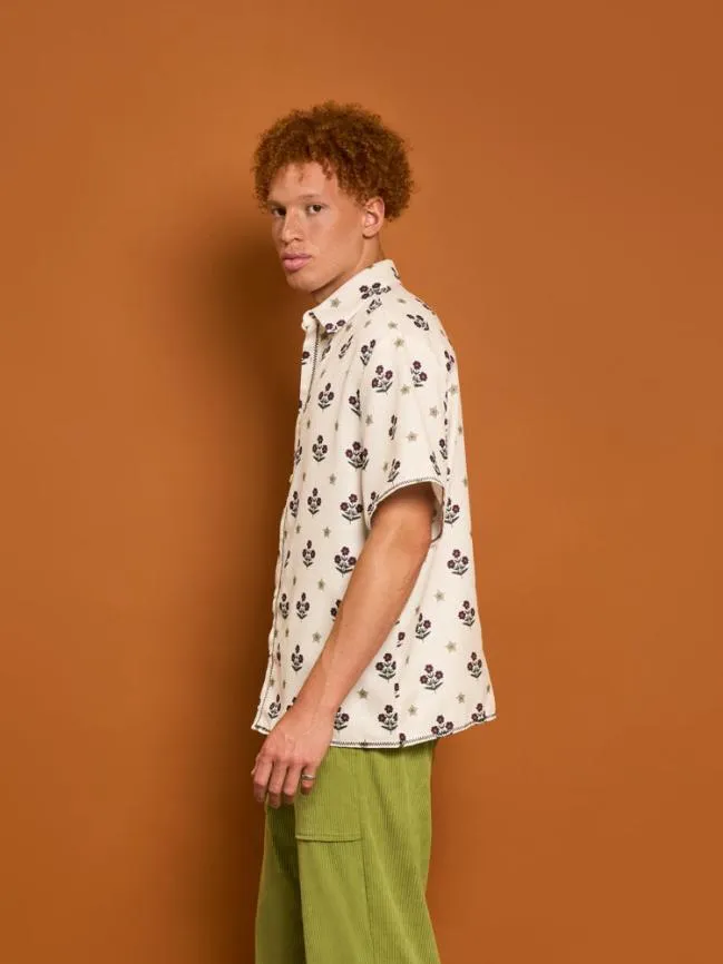 Menswear Cameron Flower Print Shirt Cream Sister Jane Menswear Cameron Flower Print Shirt Cream Sister Jane