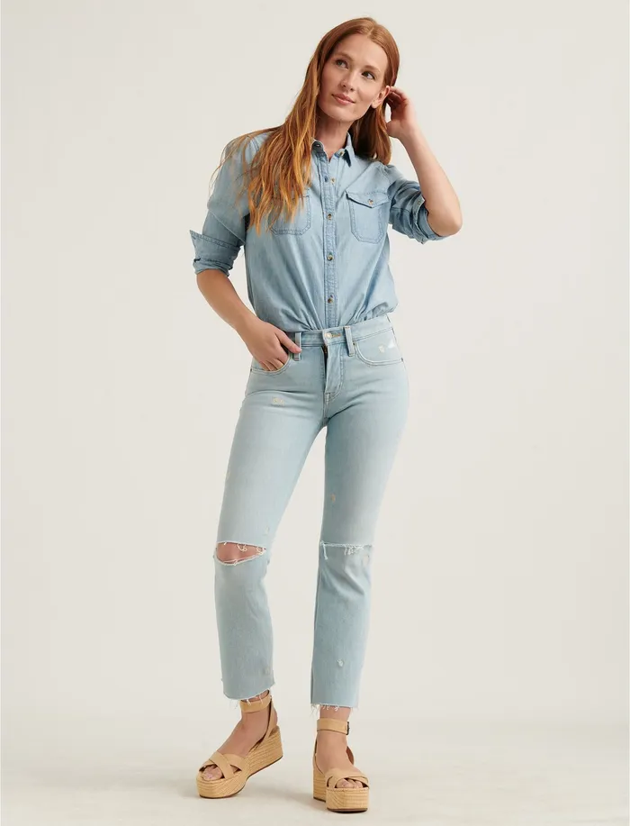 Mid Rise Ava Crop Mini Boot Jean Luna Ct Women Jeans Lucky Brand