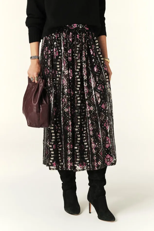 Midi Skirt Pippa Black Women Baandsh Skirts and Shorts