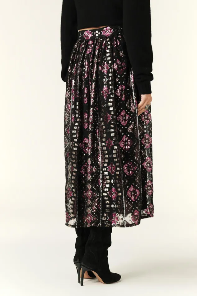 Midi Skirt Pippa Black Women Baandsh Skirts and Shorts