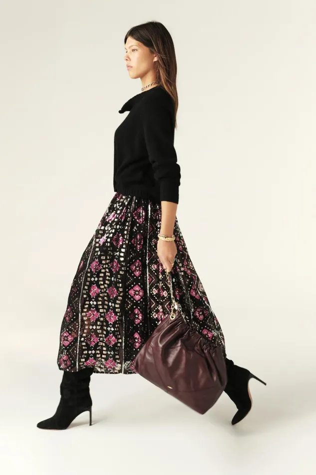 Midi Skirt Pippa Black Women Baandsh Skirts and Shorts