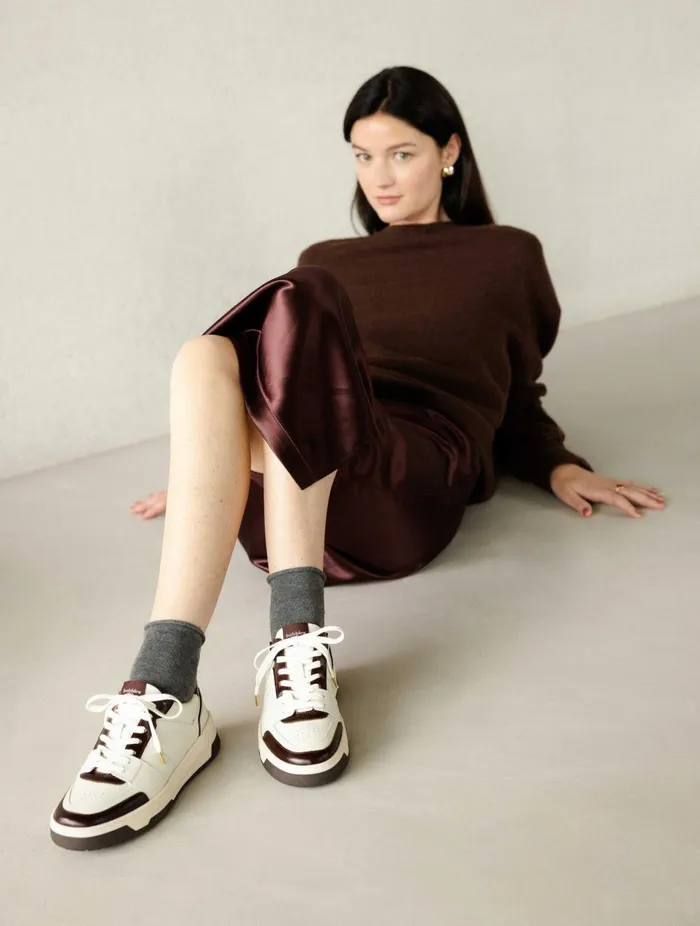 Miley Off White and Irish Coffee Women Bobbies Sneakers