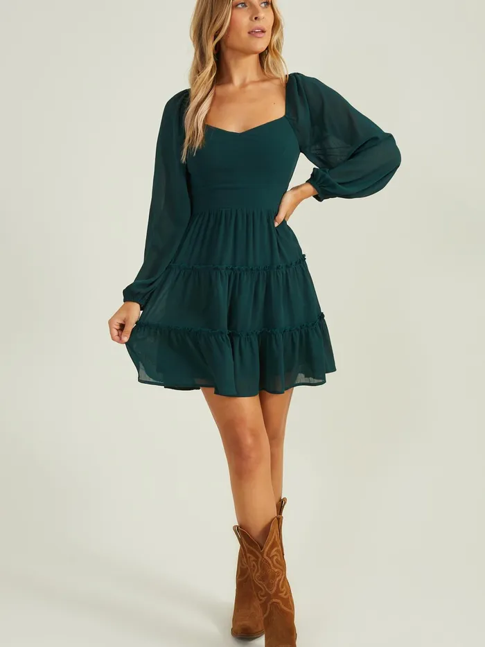 Miley Ruffle Tiered Dress Hunter Women Altar039d State Casual