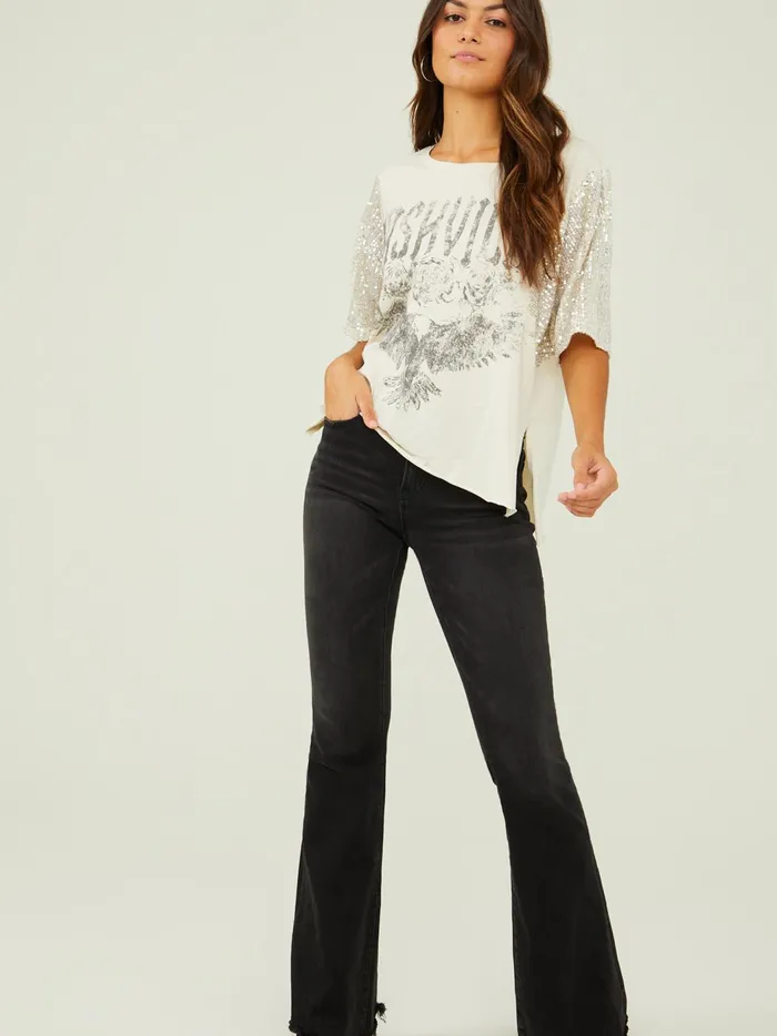 Nashville Sequin Oversized Tee Arcticwolf Women Altar039d State Graphics