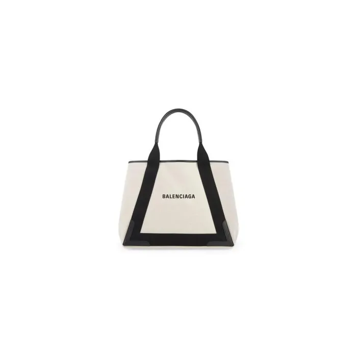 Navy Medium Cabas In Beige Women Balenciaga Tote Bags