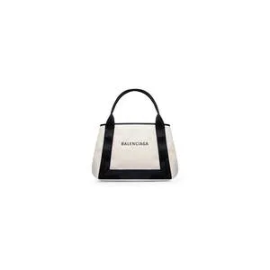 Navy Medium Cabas In Beige Women Balenciaga Tote Bags