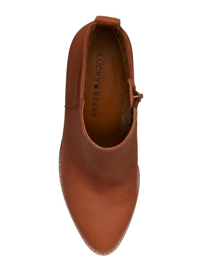 Nesley Leather Bootie Dark Brown Shoes Lucky Brand Women