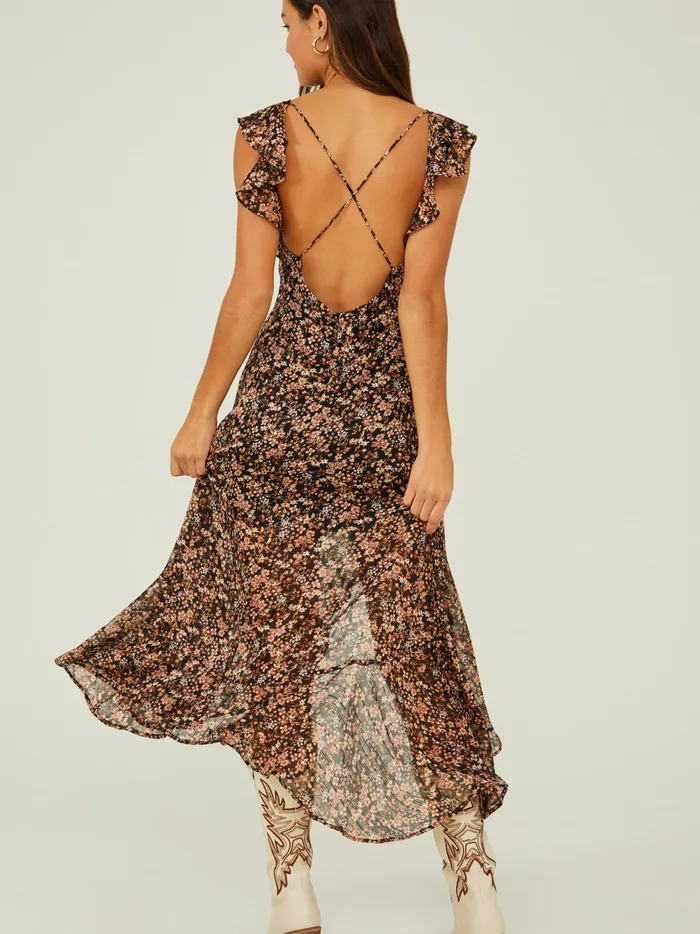 Nilli Floral High Low Dress Blackmulti Women Altar039d State Maxi Midi