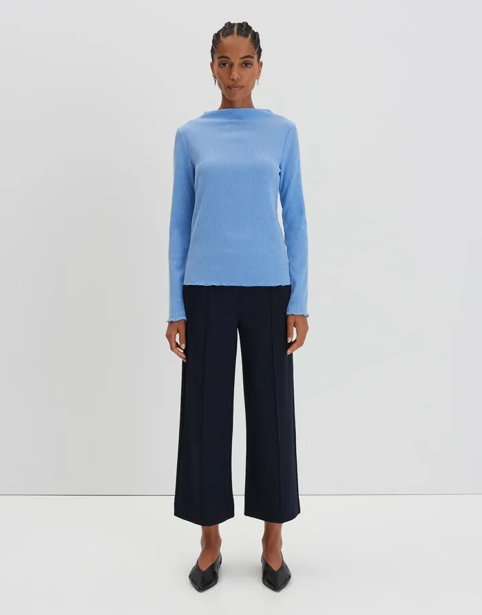OPUS Shirts Damen Langarmshirt KELONI Slim aus Kreppstoff