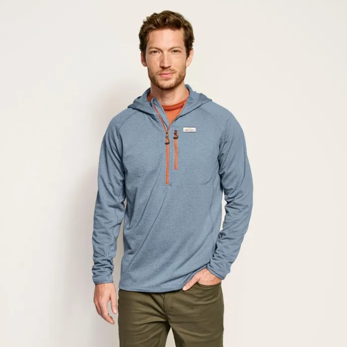 Orvis Fleece Men Horseshoe Hills QuarterZip Hoodie Bluestone