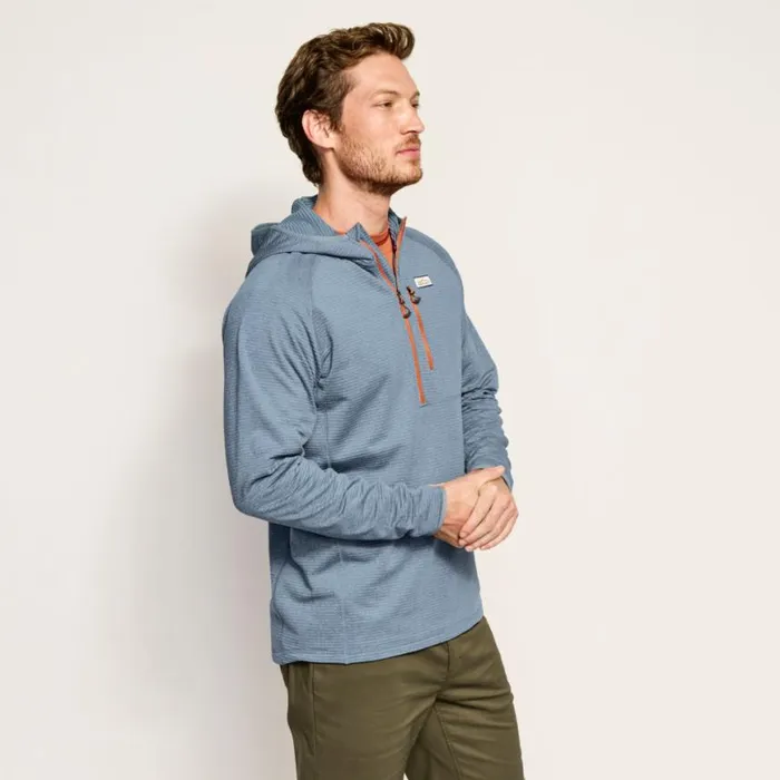 Orvis Fleece Men Horseshoe Hills QuarterZip Hoodie Bluestone