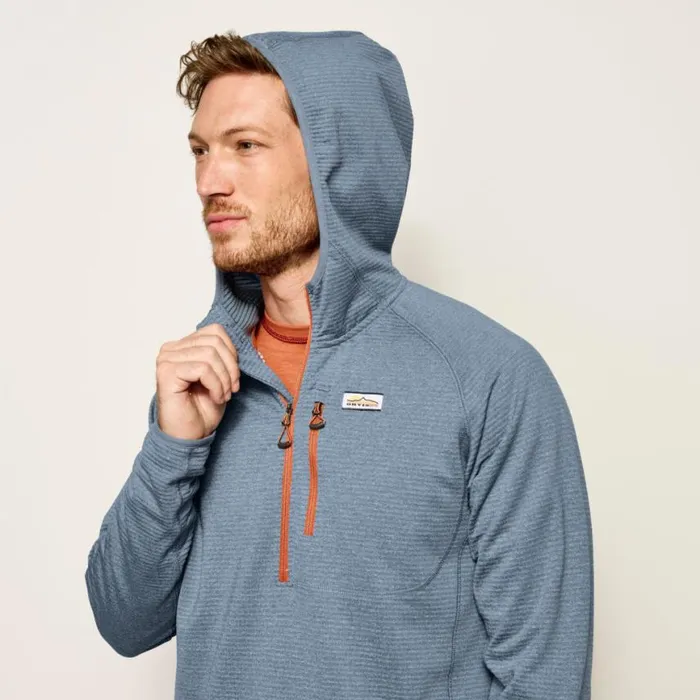 Orvis Fleece Men Horseshoe Hills QuarterZip Hoodie Bluestone