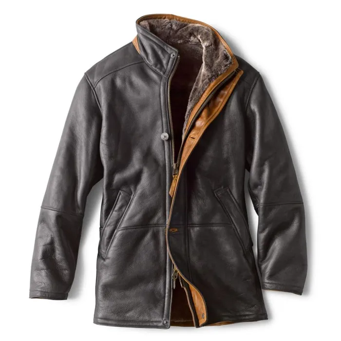 Orvis Jackets Men Worlds Finest Shearling Coat Black