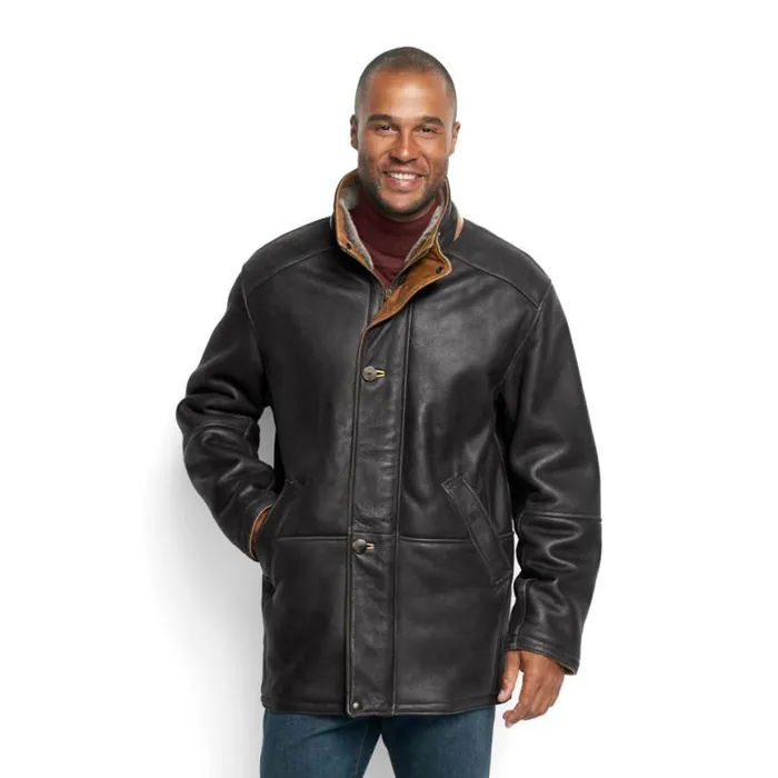 Orvis Jackets Men Worlds Finest Shearling Coat Black