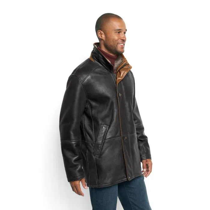 Orvis Jackets Men Worlds Finest Shearling Coat Black