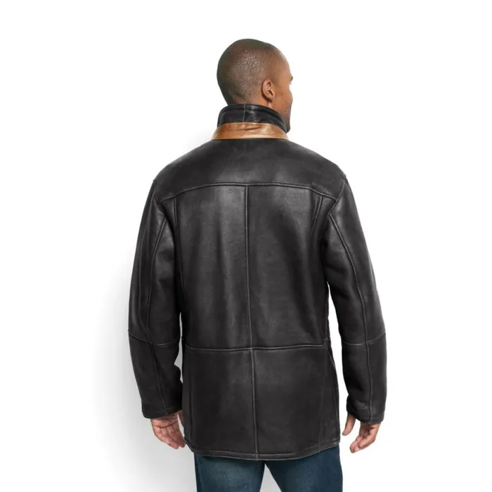 Orvis Jackets Men Worlds Finest Shearling Coat Black