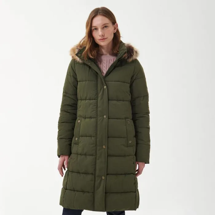 Orvis Jackets Women Barbour Grayling Quilted Parka Olive