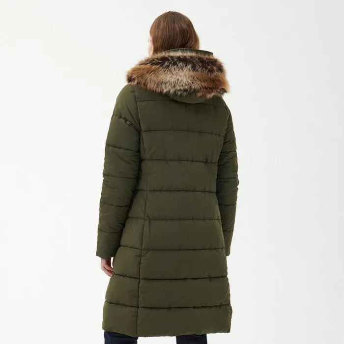 Orvis Jackets Women Barbour Grayling Quilted Parka Olive