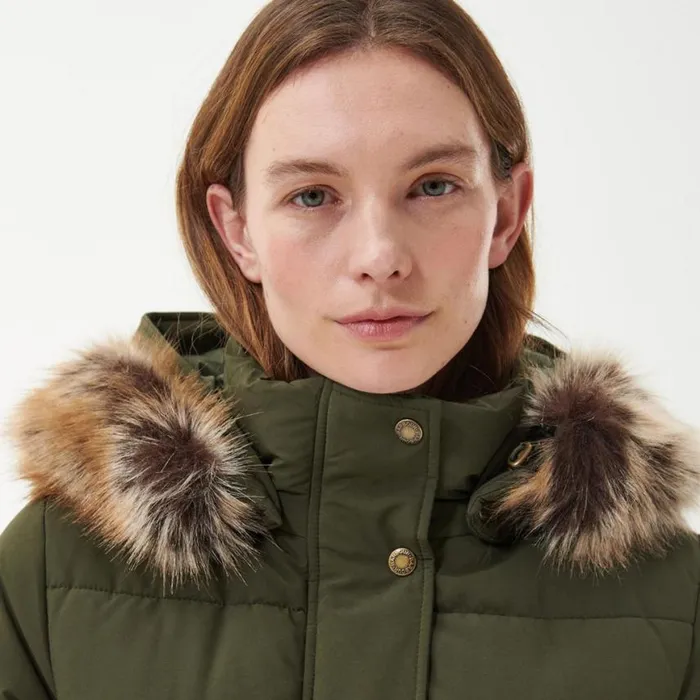 Orvis Jackets Women Barbour Grayling Quilted Parka Olive