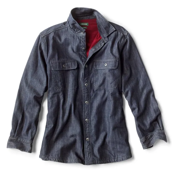 Orvis Shirts Men Lined Teton Denim Shirt Darkindigo