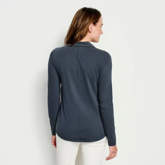 Orvis Shirts Women Canyon ButtonFront Tee Navy