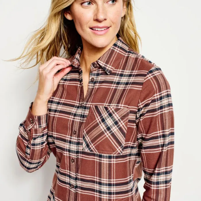 Orvis Skirts and Dresses Women Lodge Flannel Shirt Dress Redwood
