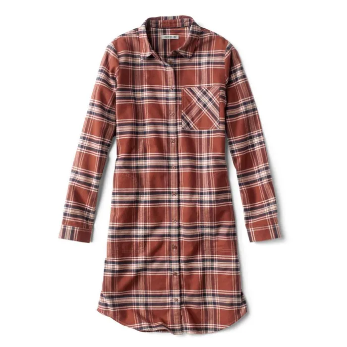 Orvis Skirts and Dresses Women Lodge Flannel Shirt Dress Redwood