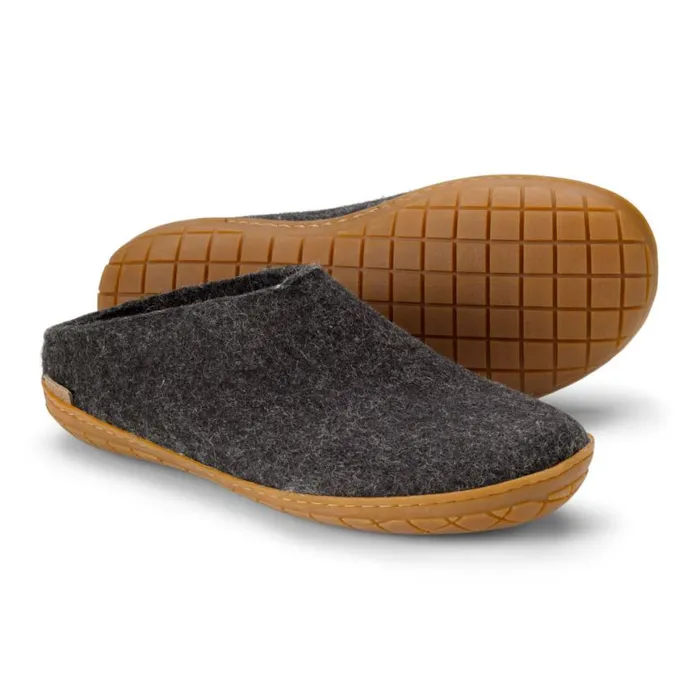 Orvis Slippers Men Glerups Felted Wool SlipOns Charcoal