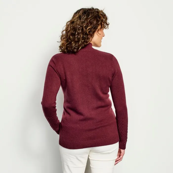 Orvis Sweaters Women Cashmere Herringbone Mockneck Sweater Port