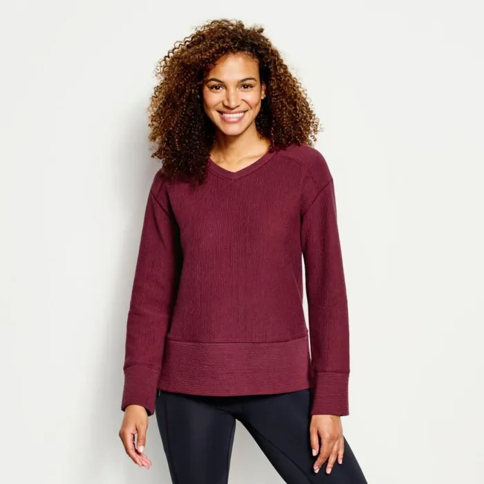 Orvis Sweatshirts Women Textured VNeck Sweatshirt Port