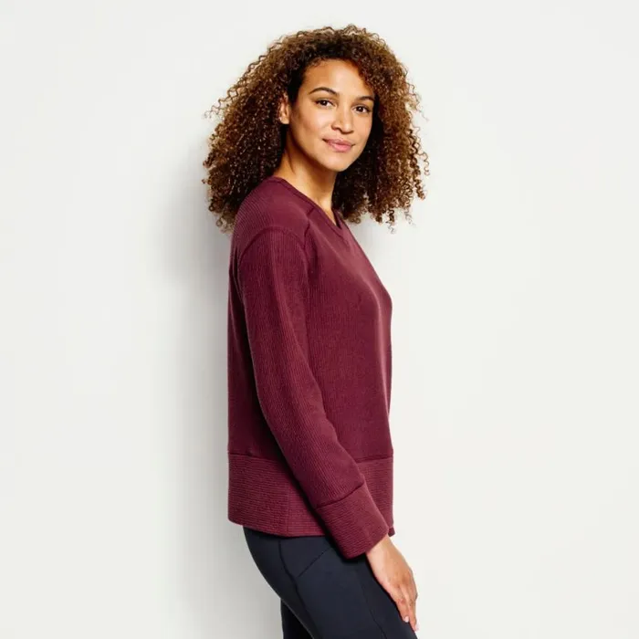 Orvis Sweatshirts Women Textured VNeck Sweatshirt Port