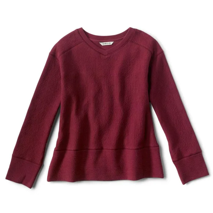 Orvis Sweatshirts Women Textured VNeck Sweatshirt Port
