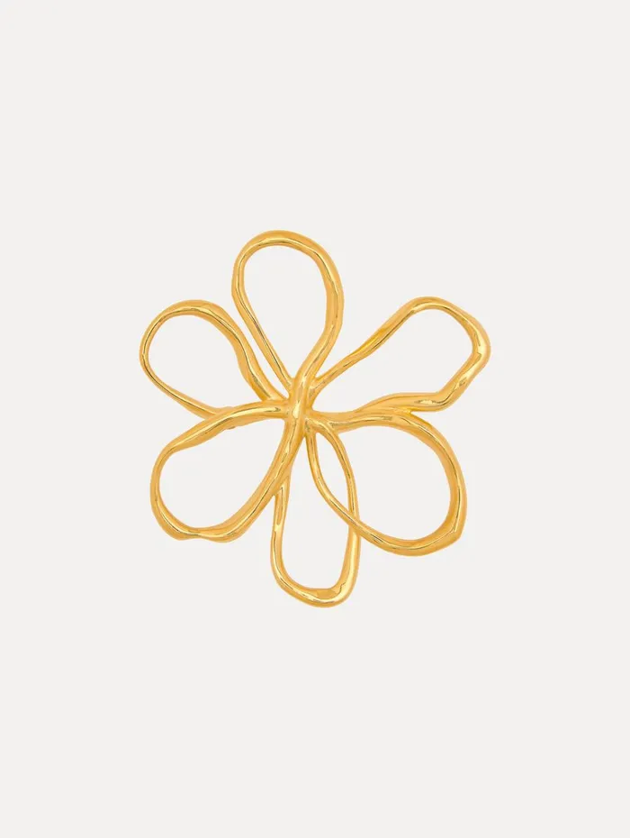 Oscar De La Renta Brooches and Hair Accessories Threaded Flower Brooch Gold 8211 Women