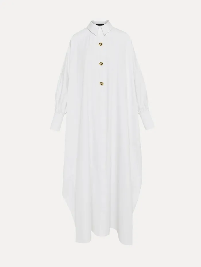 Oscar De La Renta Dresses Cotton Poplin Caftan White 8211 Women