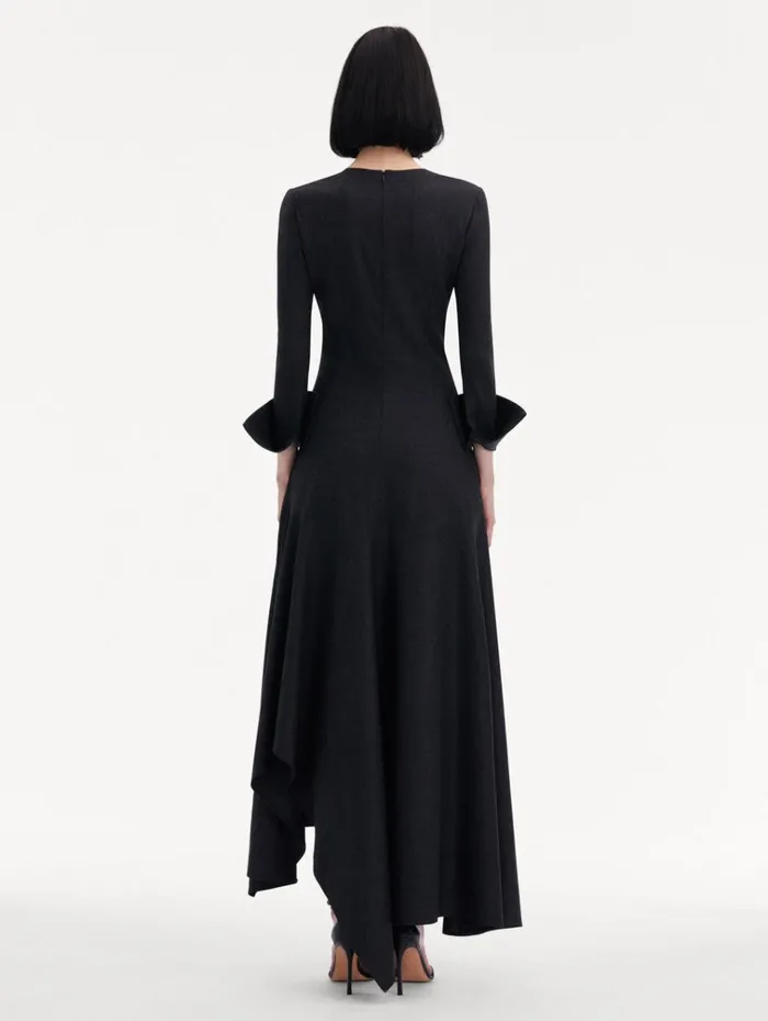 Oscar De La Renta Dresses Peony Guipure Appliqu Dress Charcoal 8211 Women