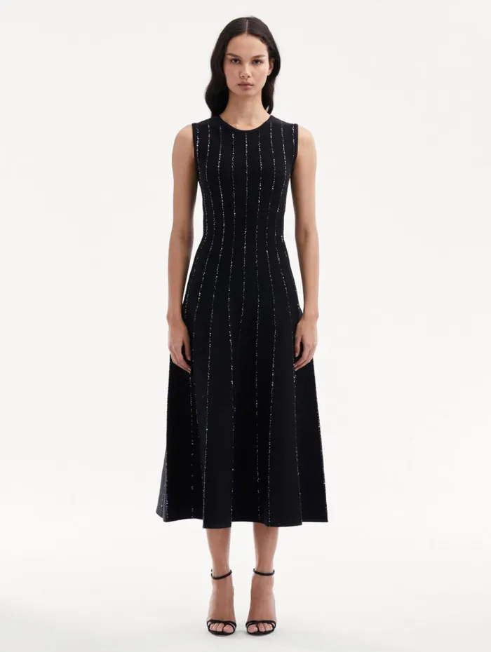 Oscar De La Renta Dresses Sequin Embroidered Knit Dress Black 8211 Women Oscar De La Renta Dresses Sequin Embroidered Knit Dress Black 8211 Women