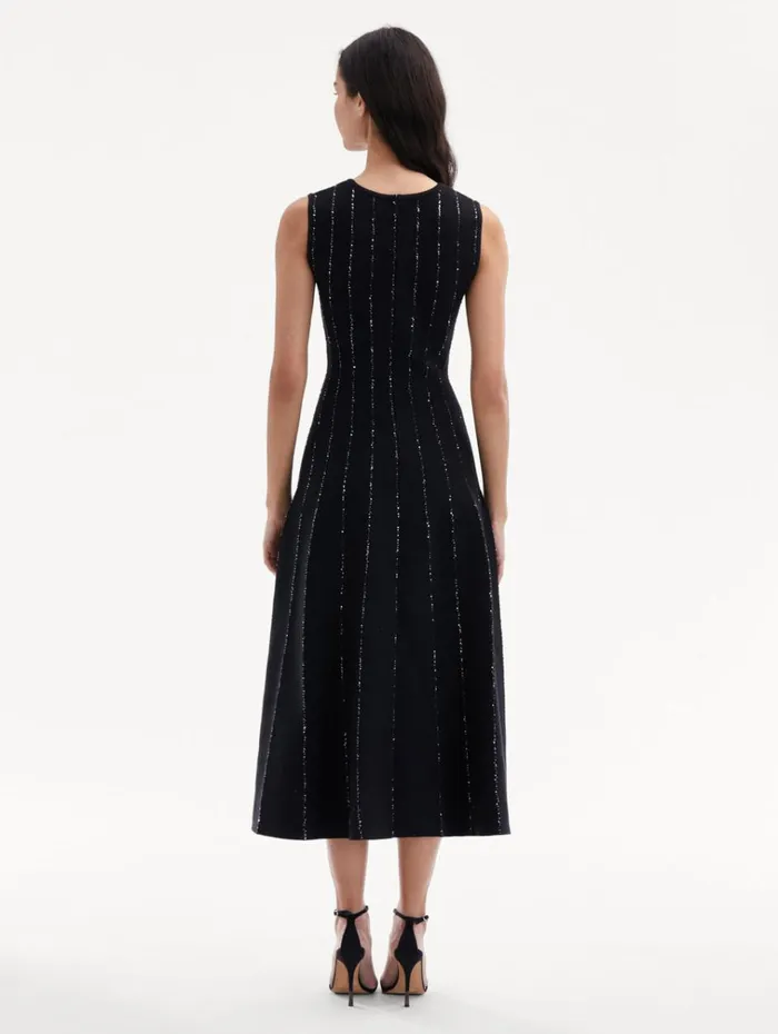 Oscar De La Renta Dresses Sequin Embroidered Knit Dress Black 8211 Women Oscar De La Renta Dresses Sequin Embroidered Knit Dress Black 8211 Women