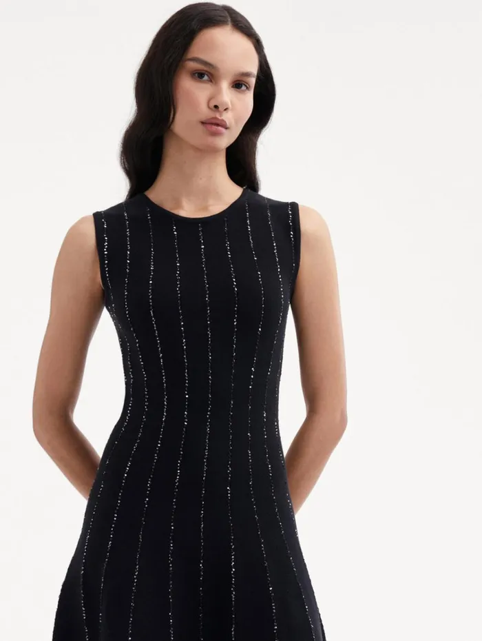 Oscar De La Renta Dresses Sequin Embroidered Knit Dress Black 8211 Women Oscar De La Renta Dresses Sequin Embroidered Knit Dress Black 8211 Women