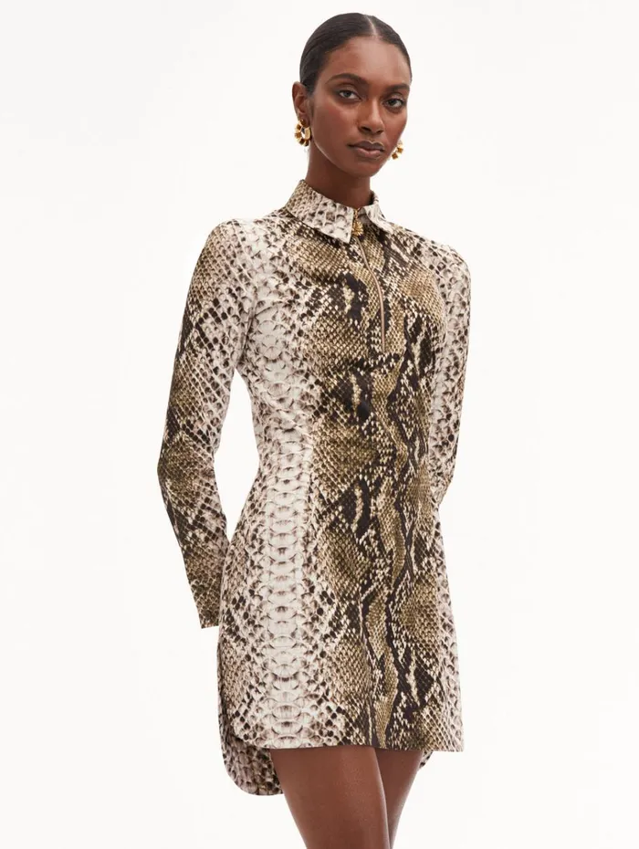 Oscar De La Renta Dresses Snake Cotton Poplin Shirt Dress Olive 8211 Women Oscar De La Renta Dresses Snake Cotton Poplin Shirt Dress Olive 8211 Women