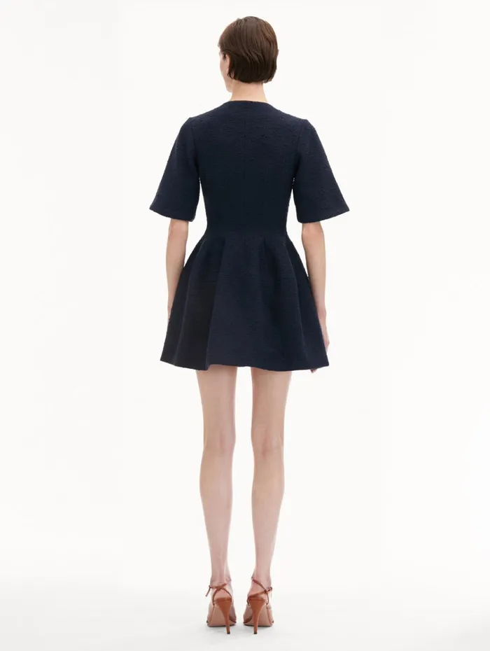 Oscar De La Renta Dresses Zip Front Tweed Dress Navy 8211 Women Oscar De La Renta Dresses Zip Front Tweed Dress Navy 8211 Women