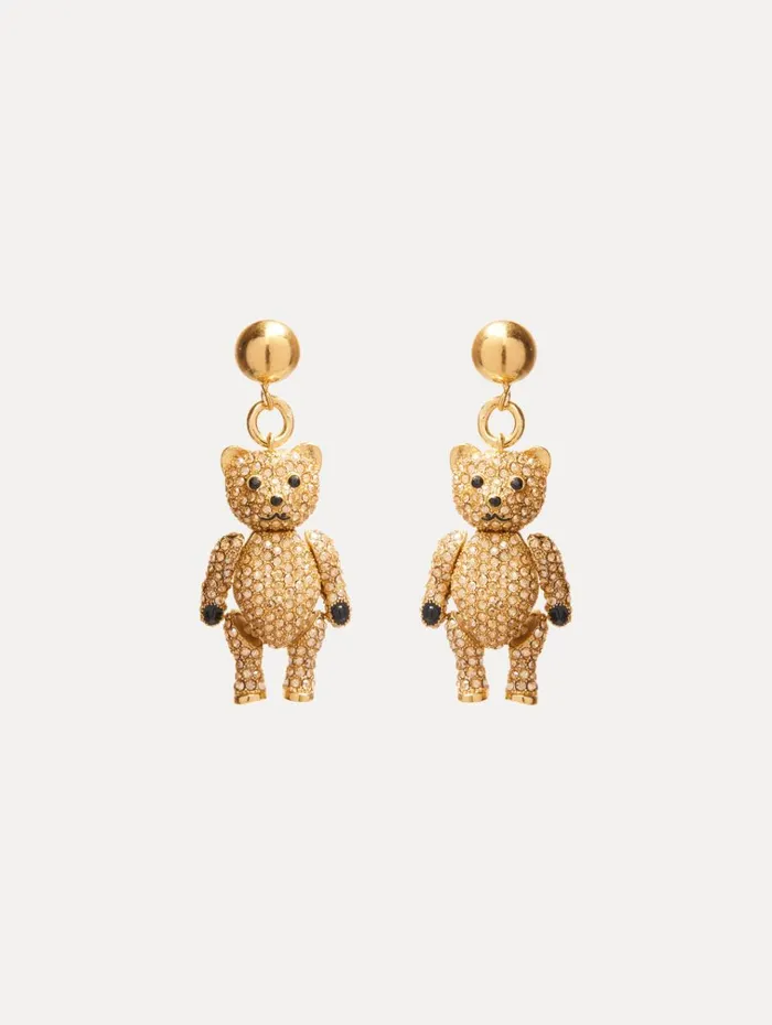 Oscar De La Renta Earrings Baby Bear Crystal Earrings Golden Shadow 8211 Women