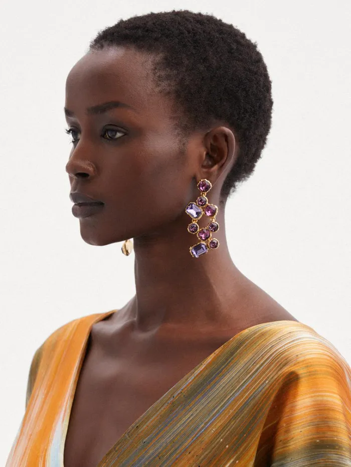 Oscar De La Renta Earrings Crystal Scramble Earrings Amethyst Multi 8211 Women Oscar De La Renta Earrings Crystal Scramble Earrings Amethyst Multi 8211 Women