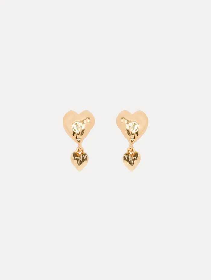 Oscar De La Renta Earrings Double Heart Earrings Gold 8211 Women