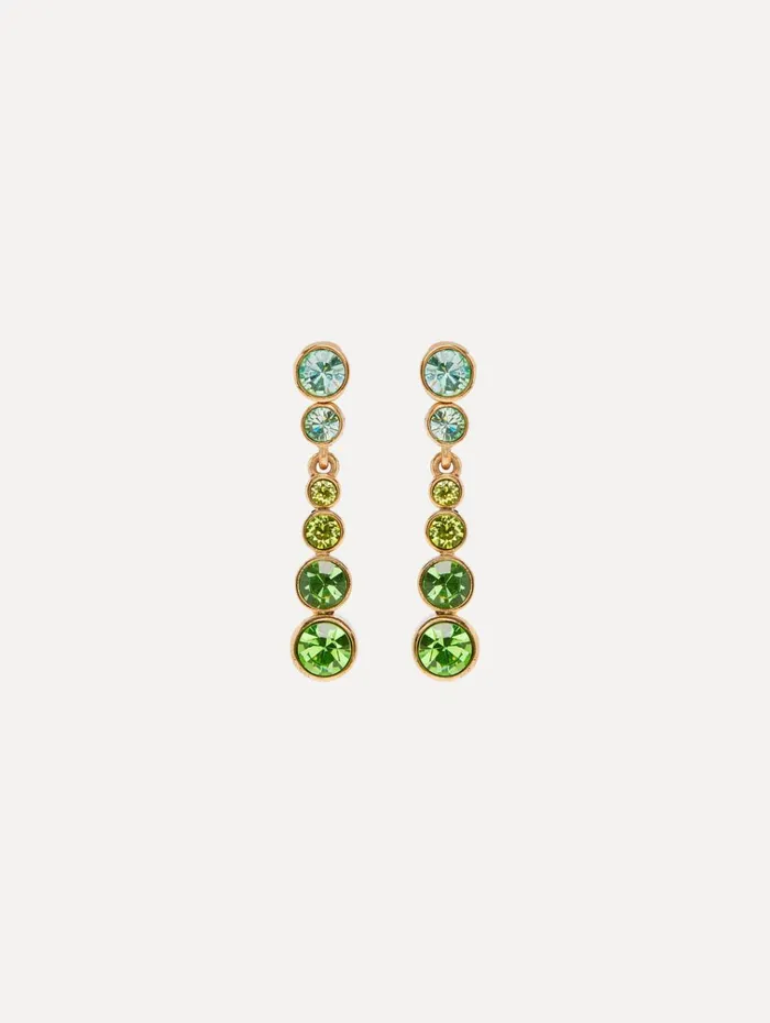Oscar De La Renta Earrings Round Stone Drop ClipOn Earrings Green Multi 8211 Women