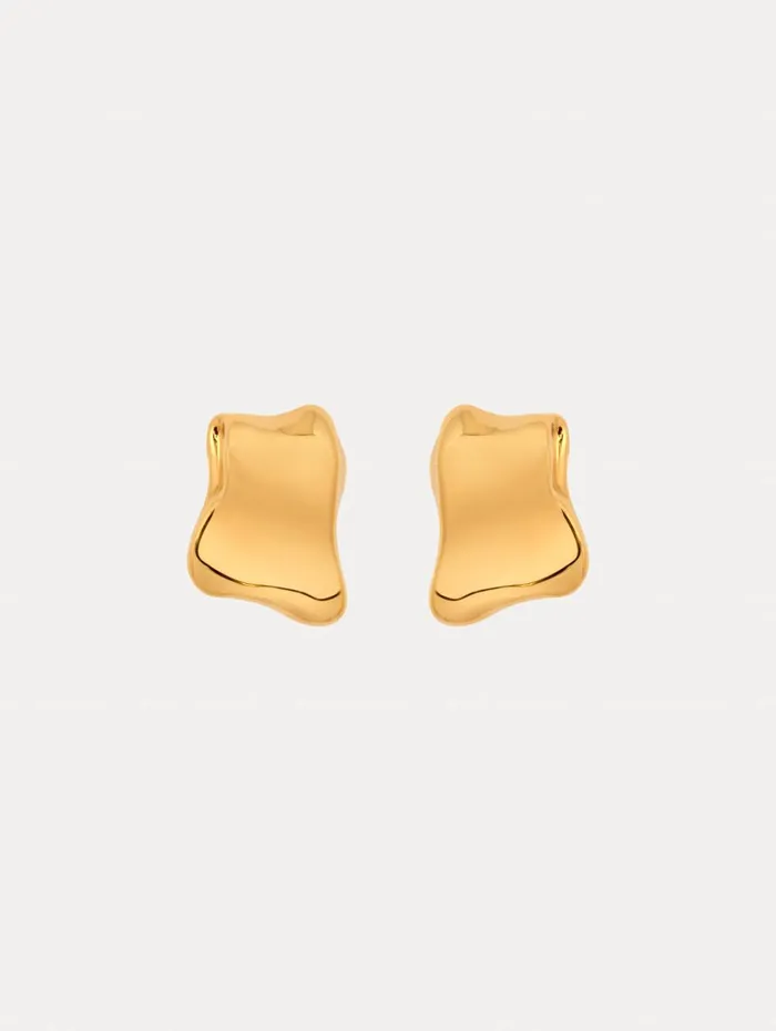 Oscar De La Renta Earrings Sculpted Metal ClipOn Earrings Gold 8211 Women